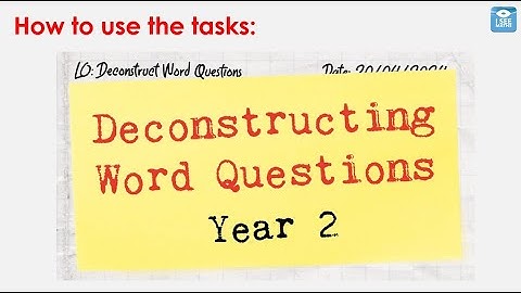 Deconstructing Word Questions - Y2 Trial Resources