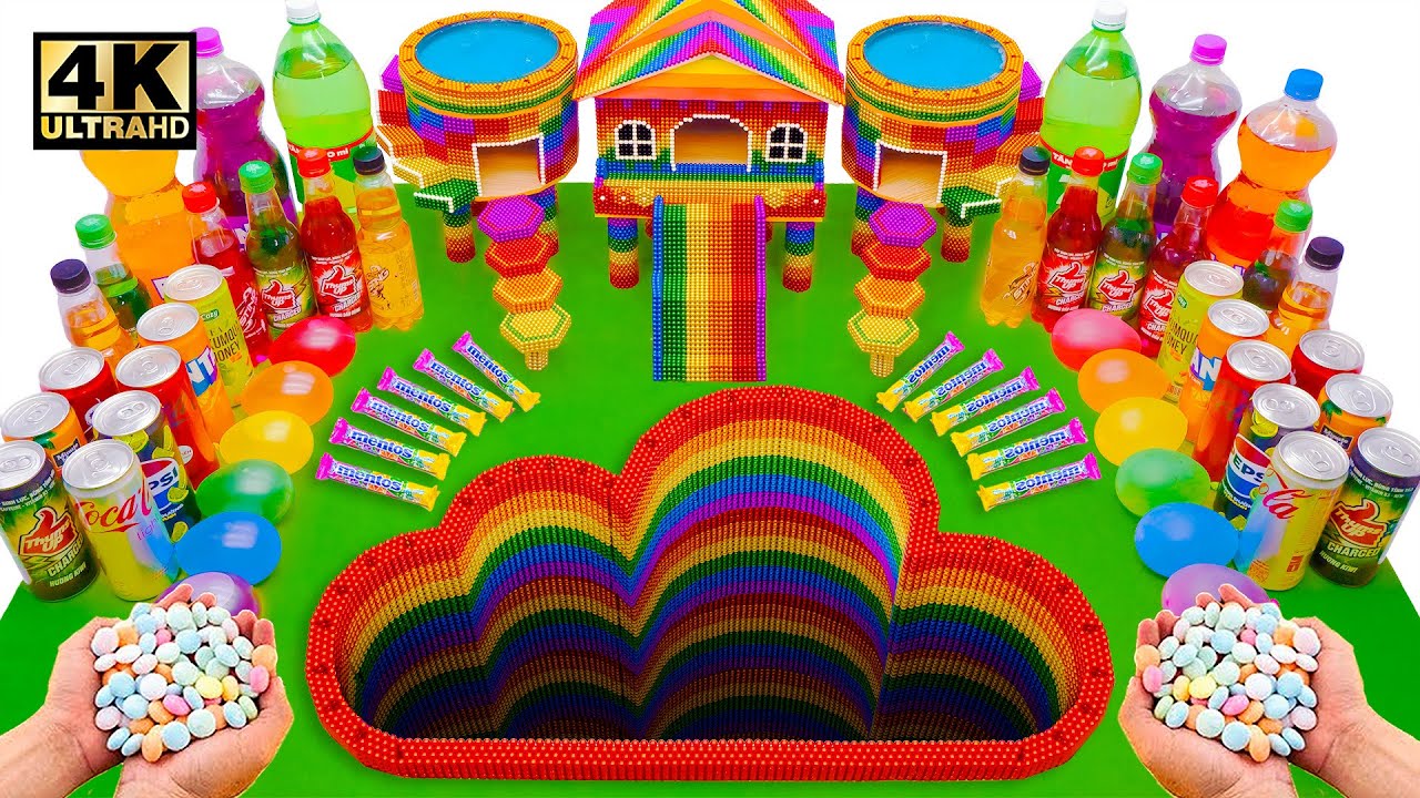 Как сделать «облачную дыру» из Orbeez, современная хижина с круглым бассейном из LEGO, Coca-Cola ...