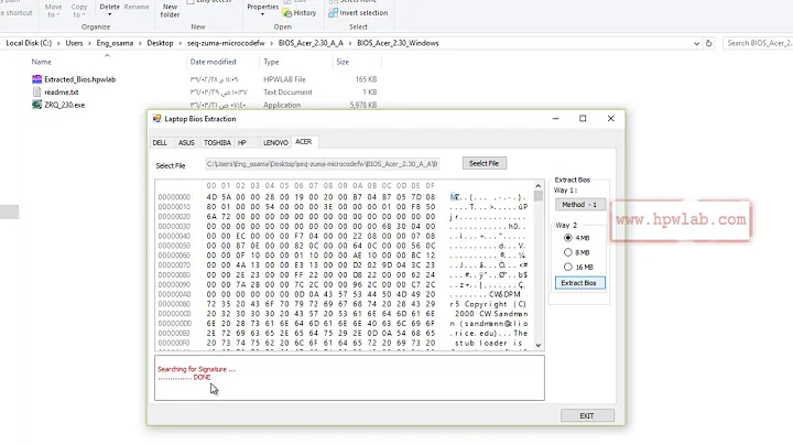 Acer Bios  Direct  Extraction from EXE