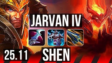 JARVAN IV vs SHEN (TOP) | 6/3/9 | EUW Diamond | 25.11