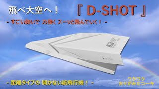 距離タイプの紙飛行機】『 D-SHOT 』の折り方 (Paper Airplane