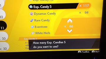 Using Exp. Candies in Pokemon Sword