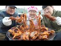 골프채갈비와 각종 해물 넣은 매콤 해물 갈비찜 (Braised Spicy Seafood with Beef ribs) 요리&먹방!! - Mukbang eating show