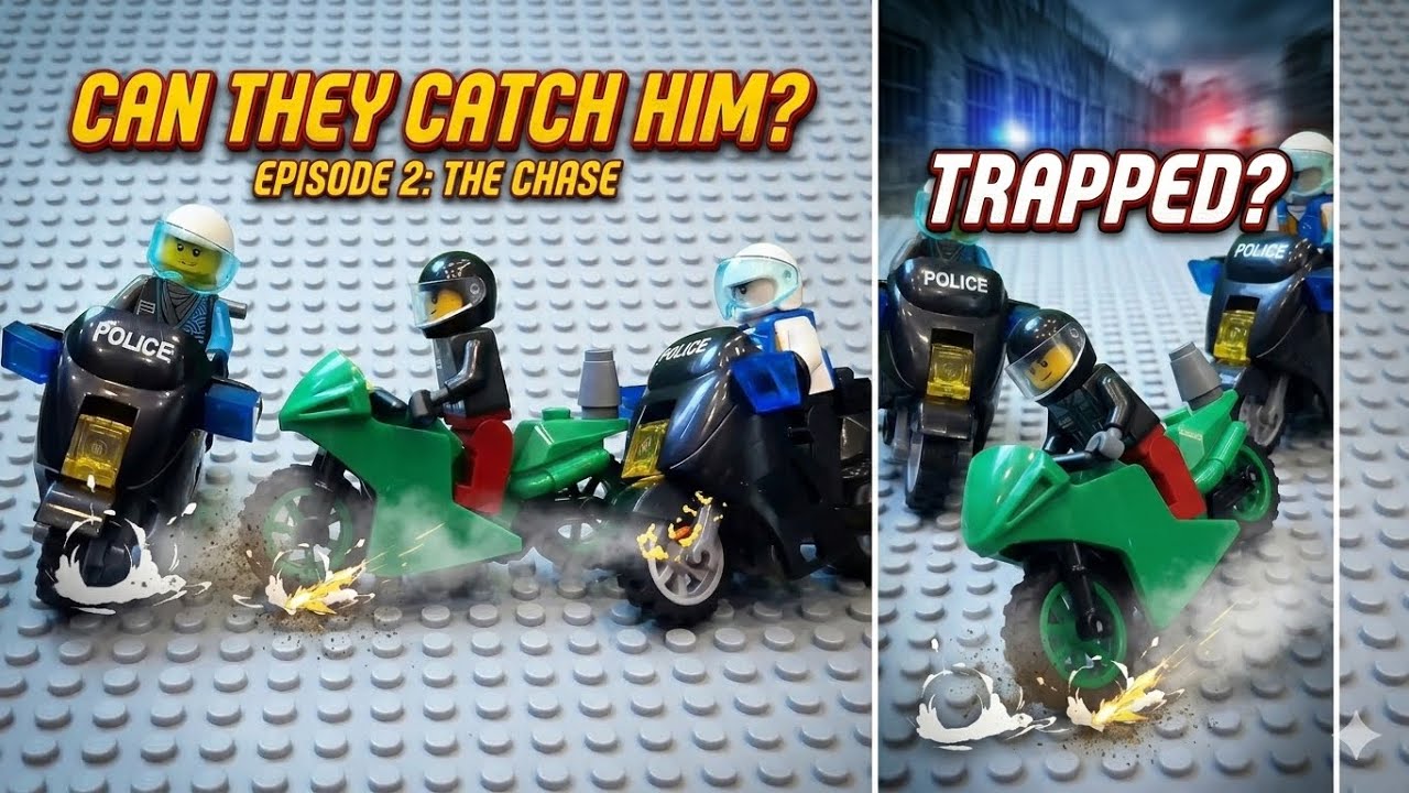 LEGO Prison Escape! Epic Police Chase – What Happens Next? 🚔🏍️