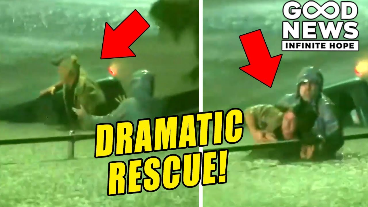 DRAMATIC RESCUE by Good Samaritan caught on LIVE TV - YouTube