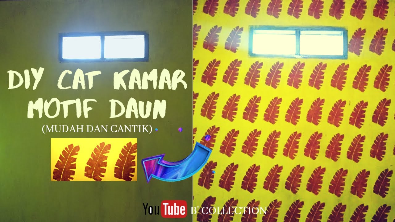  DIY Cat Kamar  Motif Daun Mudah dan Cantik DIY  Paint 