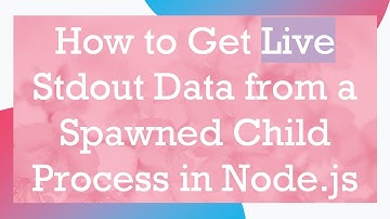 How to Get Live Stdout Data from a Spawned Child Process in Node.js