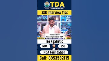 SSB Interview Tips | Be Realistic | NDA Exam Preparation Videos #nda