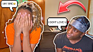 I DON’T LOVE YOU ANYMORE PRANK ON GIRLFRIEND *We broke up*