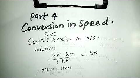 Conversion in speed, from km/hr to m/s.