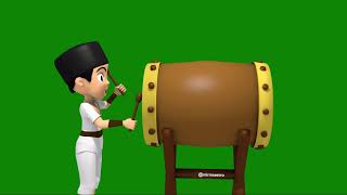 Green screen animasi bedug | Takbiran, Sahur, Ramadhan, Lebaran