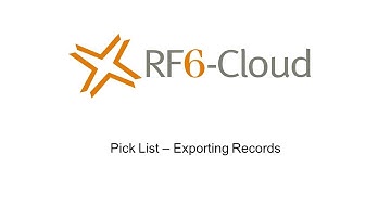 Pick List - Exporting Records
