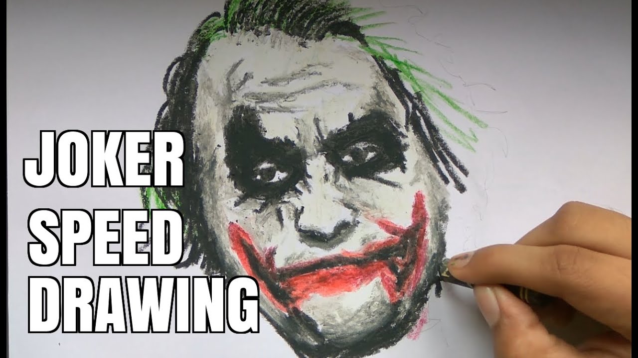 THE JOKER Heath Ledger speed drawing oil pastels YouTube
