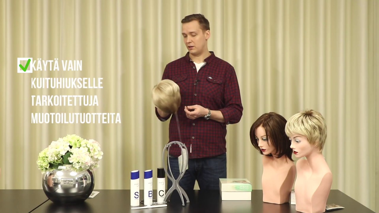 Kuituhiusperuukin pesu ja hoito