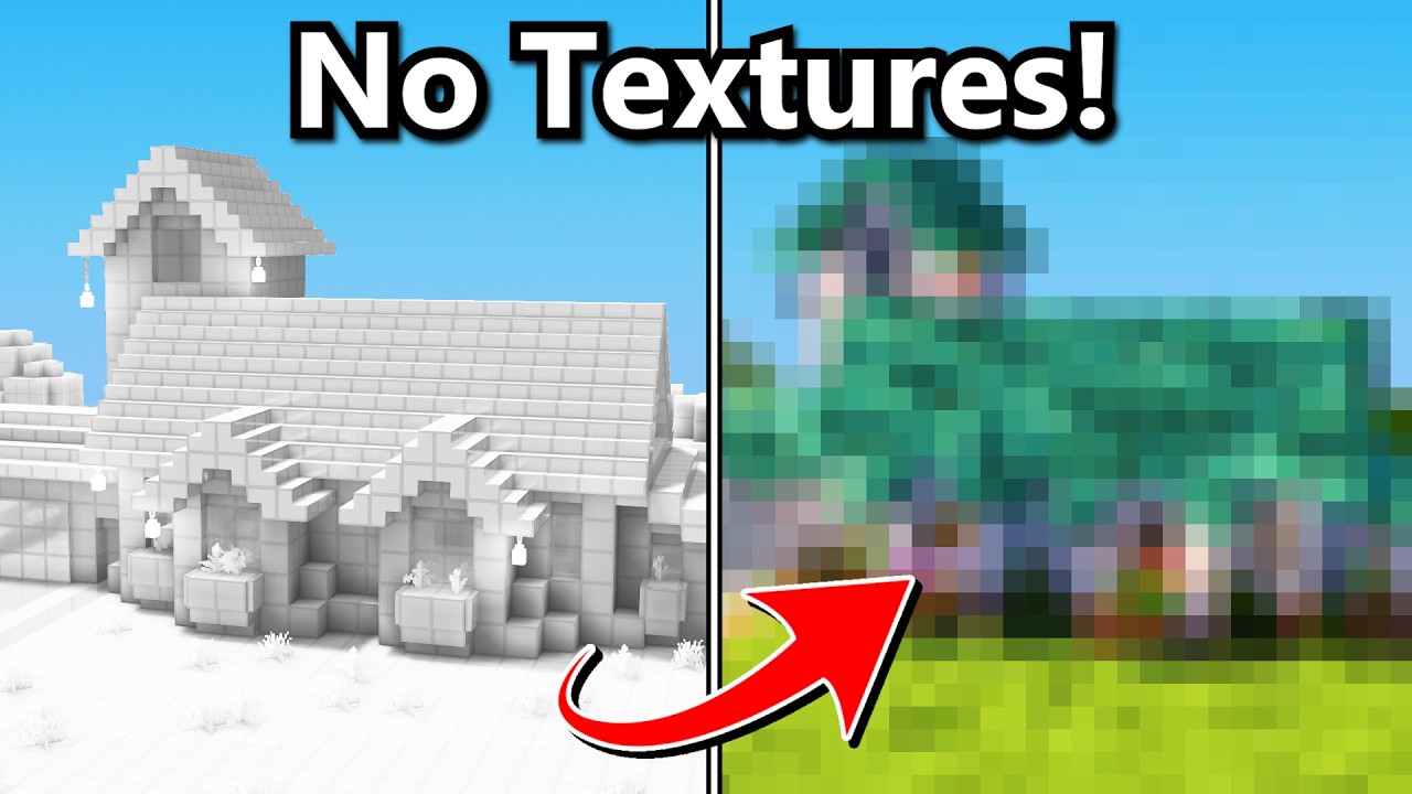 Minecraft Without Textures I Tried Building A Minecraft House With No Textures - YouTube