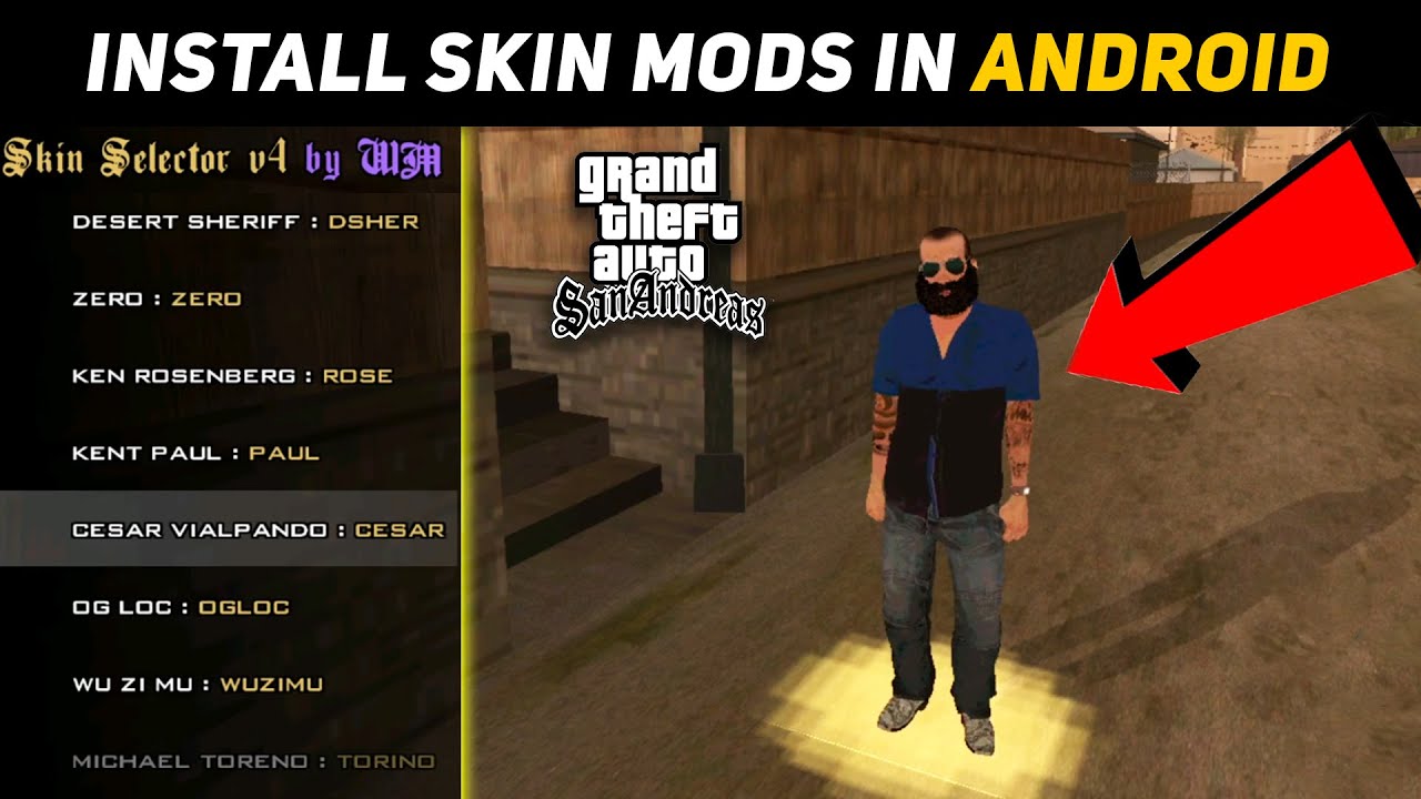 HOW TO INSTALL SKIN MODS IN GTA SAN ANDREAS GTA SA MODS 2024 HINDI 