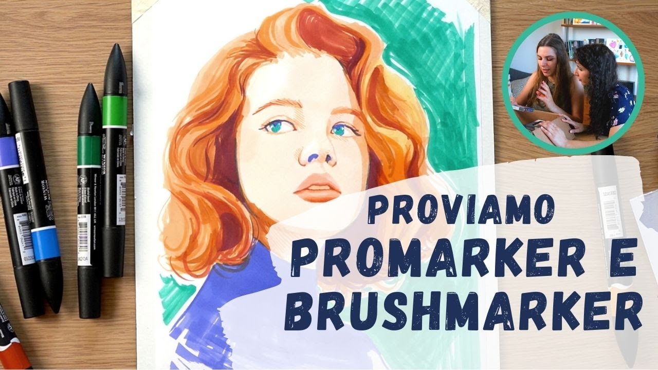Come disegnare un ritratto con i pennarelli Promarker Con @ValesuTela e  @Giuliawatercolour 