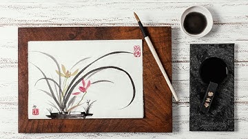 Học vẽ Thuỷ mặc: Hướng dẫn Vẽ Hoa lan Thuỷ mặc