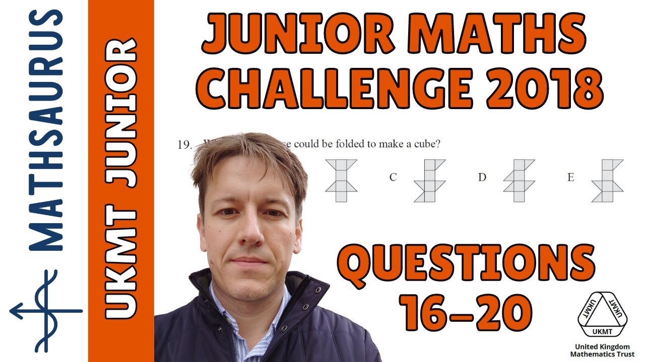 Junior Maths Challenge 2018 Questions 16,17,18,19 and 20 (UKMT) - YouTube
