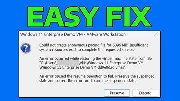 How To Fix Could Not Create Anonymous Paging File Error (Paging File Too Small) VMWare Workstation
