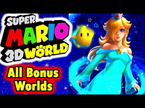 Super Mario 3D World - All Bonus Worlds 100% Complete (Star, Mushroom, Flower, Crown)