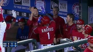 HOU@TEX: Rios doubles off the wall, scores Andrus