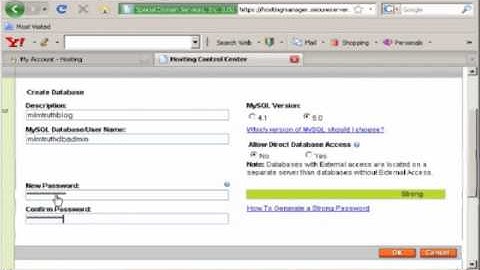 How to create a database in GoDaddy