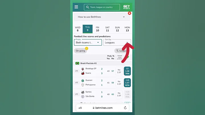 How to sort matches by probability of events