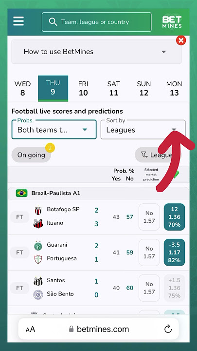 How to sort matches by probability of events
