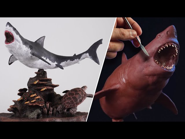Sculpting GREAT WHITE SHARK Diorama [ Timelapse ] - YouTube