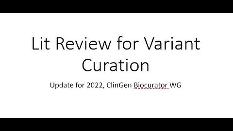 Literature searches for variant curation