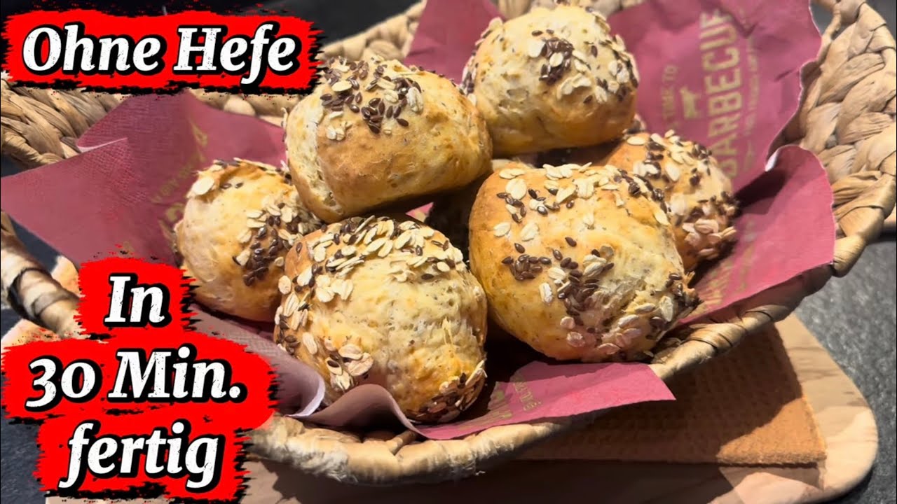 DIESE Dinkel-Quarkbrötchen mit Leinsamen sind das Superfood! Ganz einfach in 30 Min. ohne Hefe ⏰