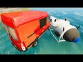 Beamng Drive - Car Jumping Into Oceangate Titan With Cars