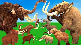 10 Woolly Mammoth Vs 10 Mastodon Vs Elephant Vs Monster Lion Prehistoric Mammals Animals Epic Battle