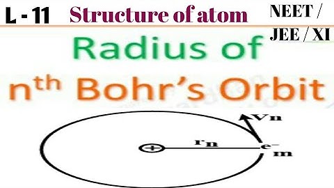 Radius of nth Bohr orbit / shell/ structure of atom