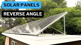 Building reverse angle racking for solar panels