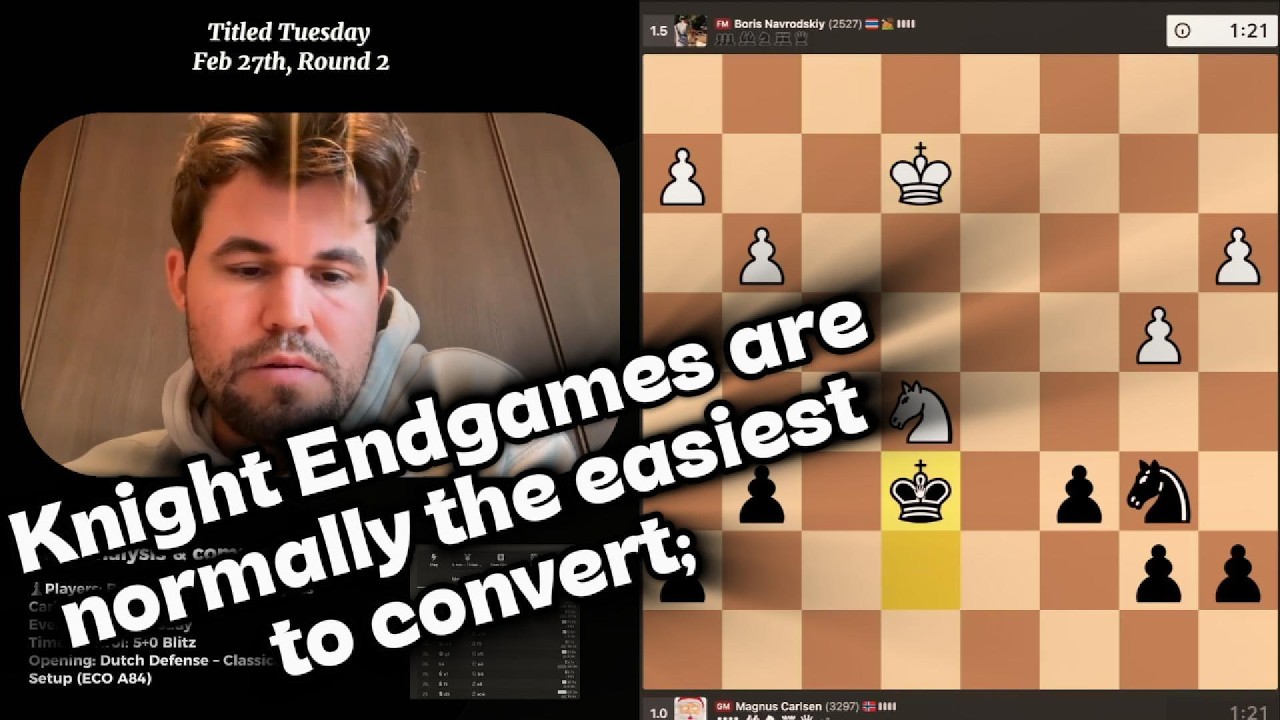 Magnus Carlsen's Knight Endgame Masterclass | Dutch Defense