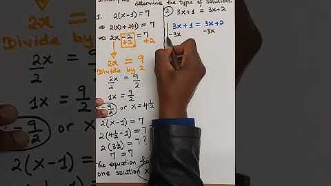 One Solution,  No Solution,  and Many Solutions Linear Equations 