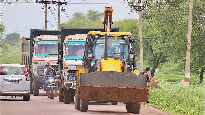 JCB 3DX Backhoe with Tata Trucks Going to Another Village For JCB Loading Mud in Trucks