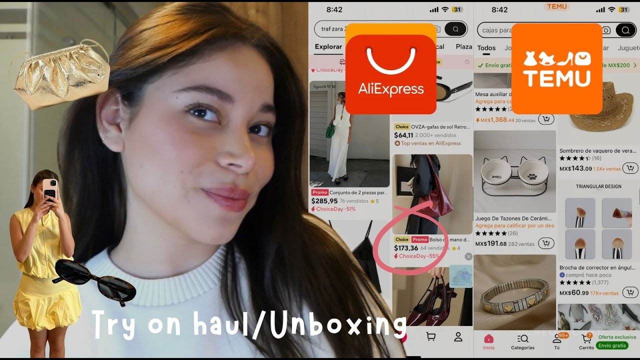 TRY ON HAUL de AliExpress y Temu (Lentes, Joyeria, Ropa, Bolsas) ⭐🛍️