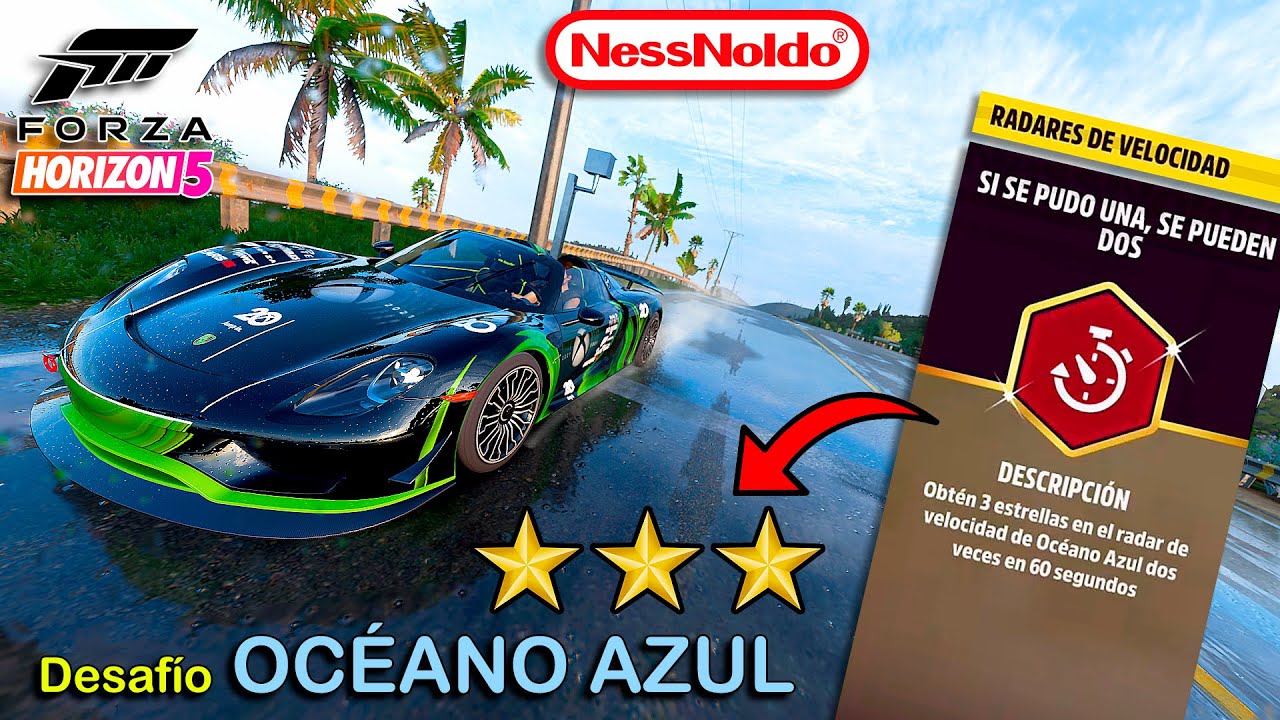 Desafío de RADAR DE VELOCIDAD: Océano Azul (3 estrellas 2 veces en menos de 60 segundos) ¦ FH5
