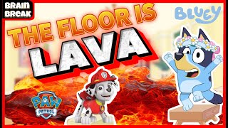 Floor is Lava Brain Break | Bluey VS Paw Patrol | Dance Party screenshot 3