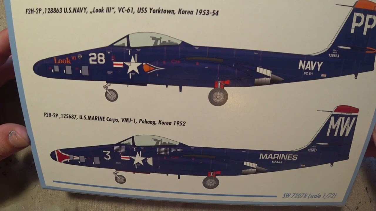 McDonnell F2H-2P Photo Banshee, палубный фоторазведчик, SWORD 1:72, распаковка