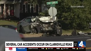 Several car accidents occur of Clarksville road