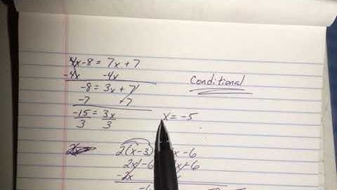 Conditional, contradiction, identity equations