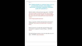 PECT PREK4 MODULE 1 NEWEST 2025 ACTUAL EXAM 100 QUESTIONS AND CORRECT DETAILED ANSWERS VERIFIED ANSW