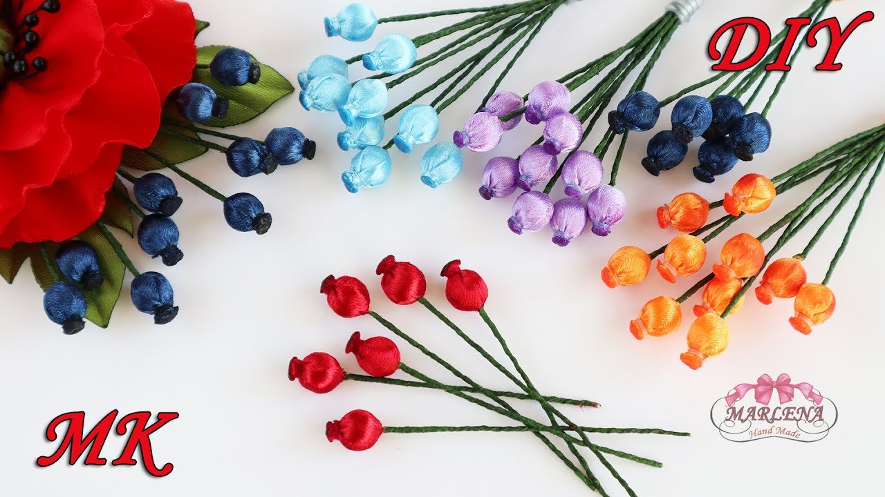 Ягоды своими руками. Дополнение к цветам канзаши. МК/DIY