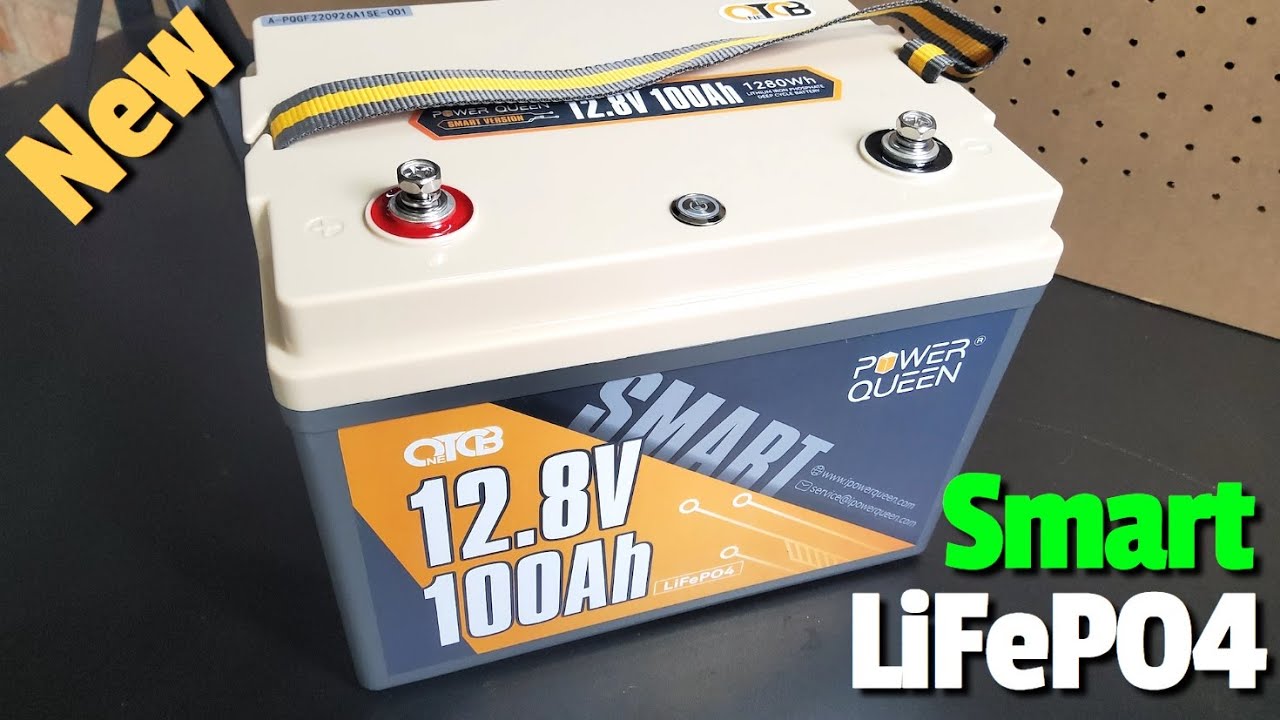 Power Queen 12V 100Ah OTCB Smart LiFePO4 Battery 