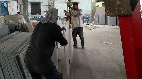 Manitou Telehandler handling marble slabs