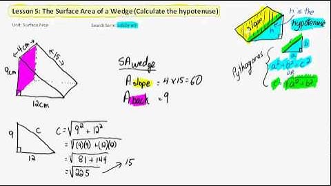Lesson 5   The Surface Area of a Wedge (Calculate the hypotenuse)